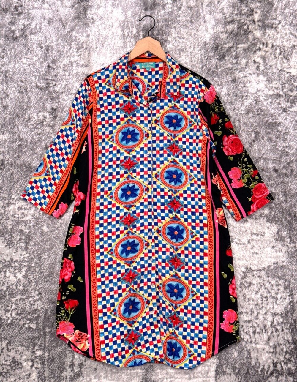 Antica Sartoria Dress Medium Womens 3/4 Sleeve Popover Mini